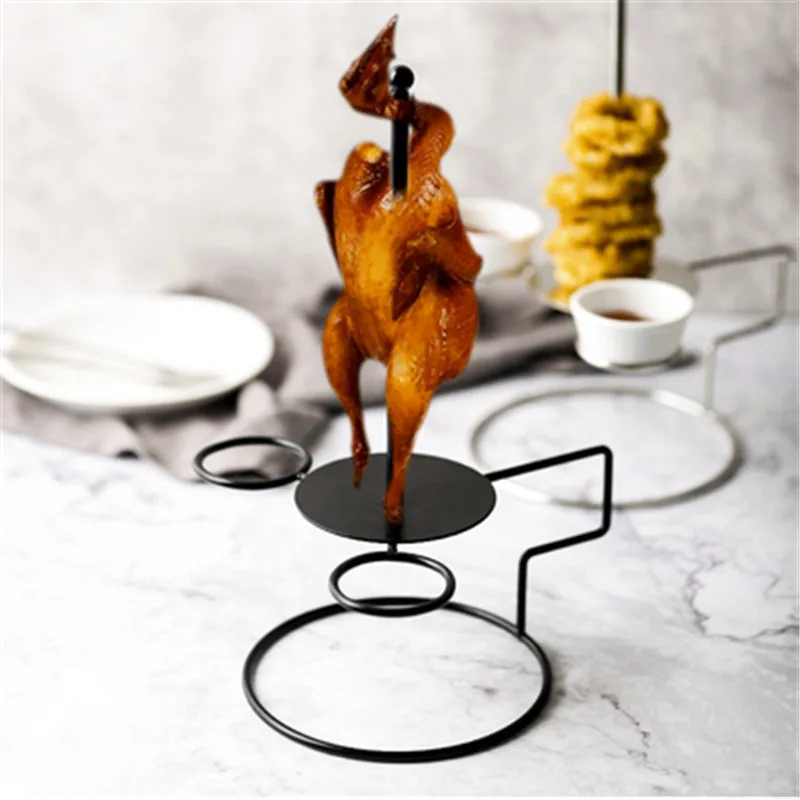 Creative wrought iron snack rack food display rack steel tube chicken dish dancing chicken rack personality bar restaurant food