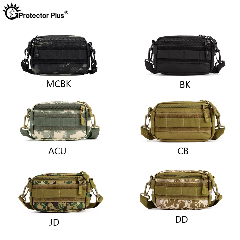 PROTECTOR PLUS Mini Molle Pouch 5.5 Inches Phone Tactical Dump Fishing Camping Crossbody Molle System Portable Shoulder Sling