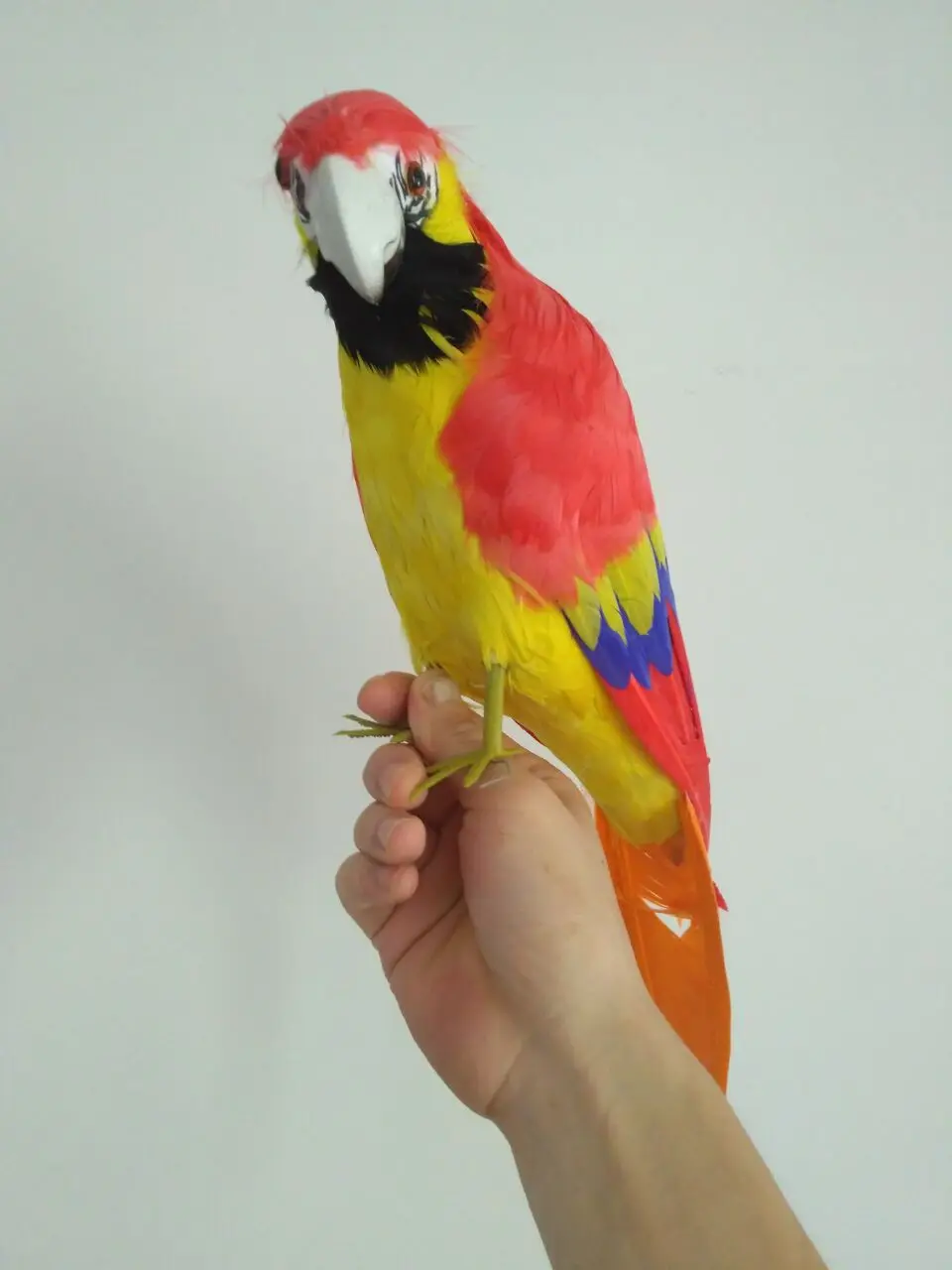 

new simulation red parrot toy foam&feathers turn back parrot model about 43cm