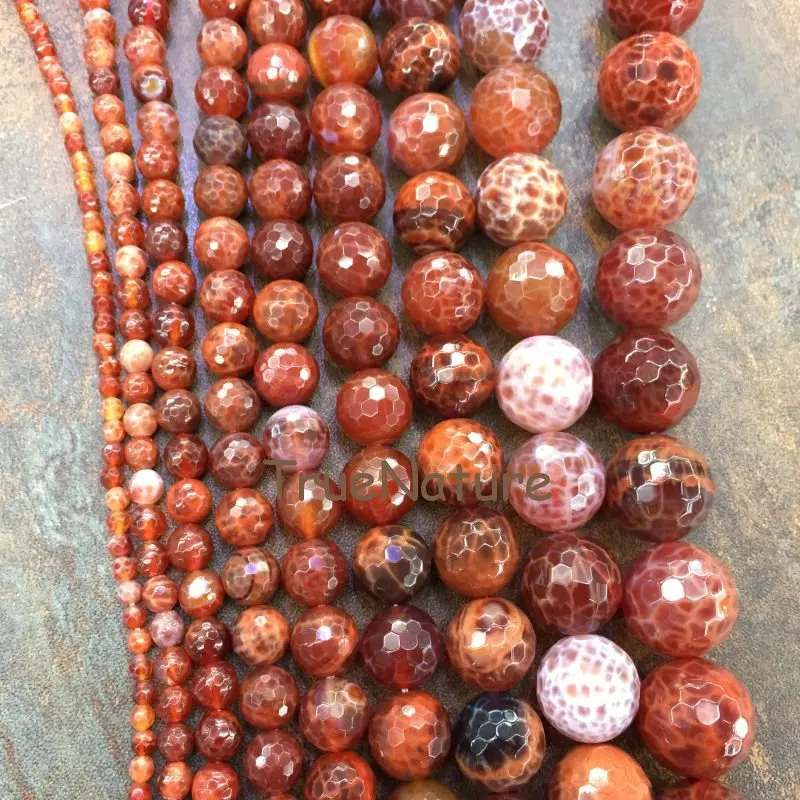 

Hot Sale Round Fire Agates Loose Beads Jewelry Faceted Agates Beads Jewelry Making Findings In 4-20 mm BE6057