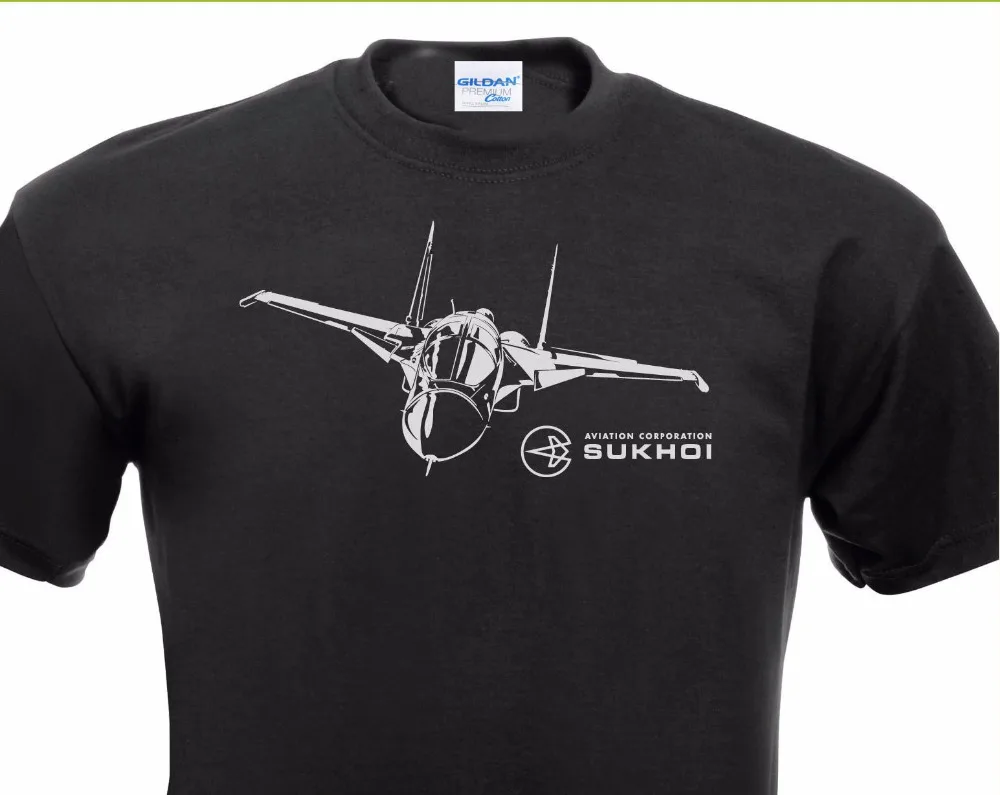 

Cotton T Shirt Men Summer Family T-Shirt Sukhoi Su-34 Syrien Russian Airplane Bomber make Tee Shirts