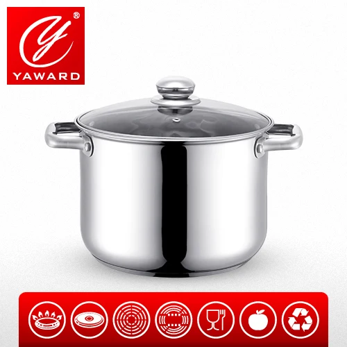 24cm Panela Stainless Steel High body Cooking Pot Casserole Glass Lib With air vent Kitchen Ware cookware set