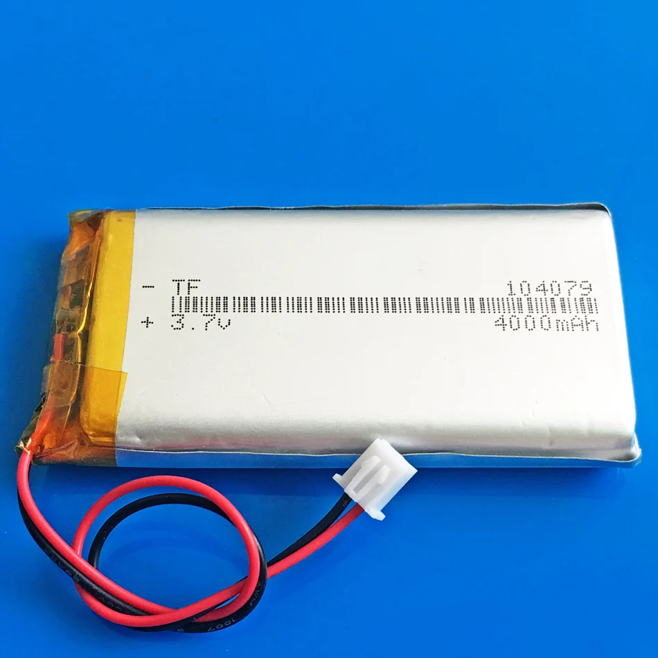 3.7 فولت 4000 مللي أمبير بطارية ليثيوم ليبو بوليمر قابلة للشحن 104079   + JST XHR 2.54 مم 2pin لبنك الطاقة للكمبيوتر اللوحي GPS DVD PAD