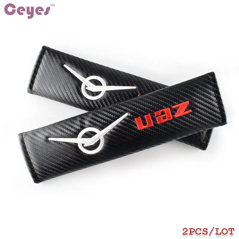 Car-Styling Car Emblems Pad Auto Seat Belt Cover Case For UAZ Logo Simbir 469 31512 3153 Hunter Patriot Accessories Car Styling