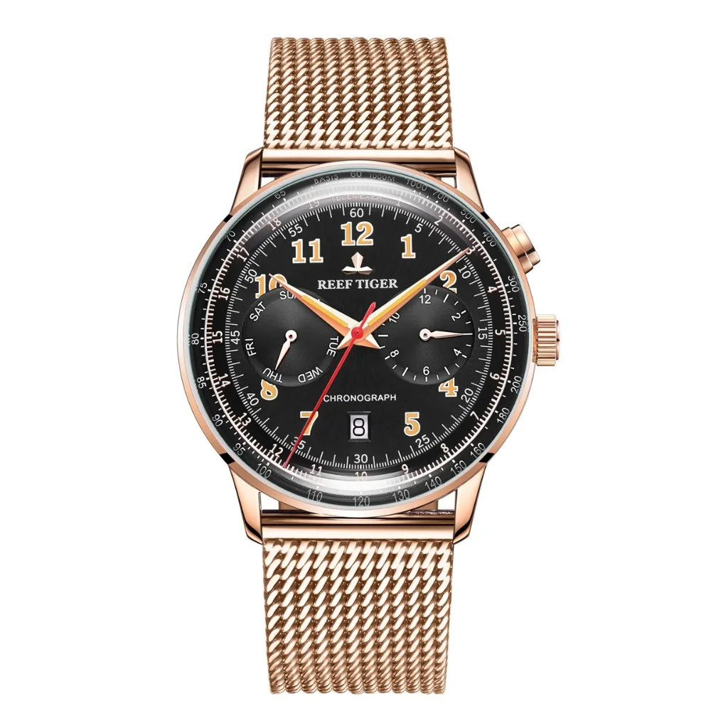 ريف النمر الرجال ساعة أوتوماتيكية 40 مللي متر الأعمال الميكانيكية ساعة اليد سامسونج مضيئة شهر أسبوع تاريخ الياقوت مرآة #5