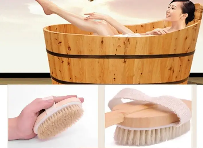 

Natural Long Wooden Bristle Body Brush Massager Bath Shower Back Spa Scrubber