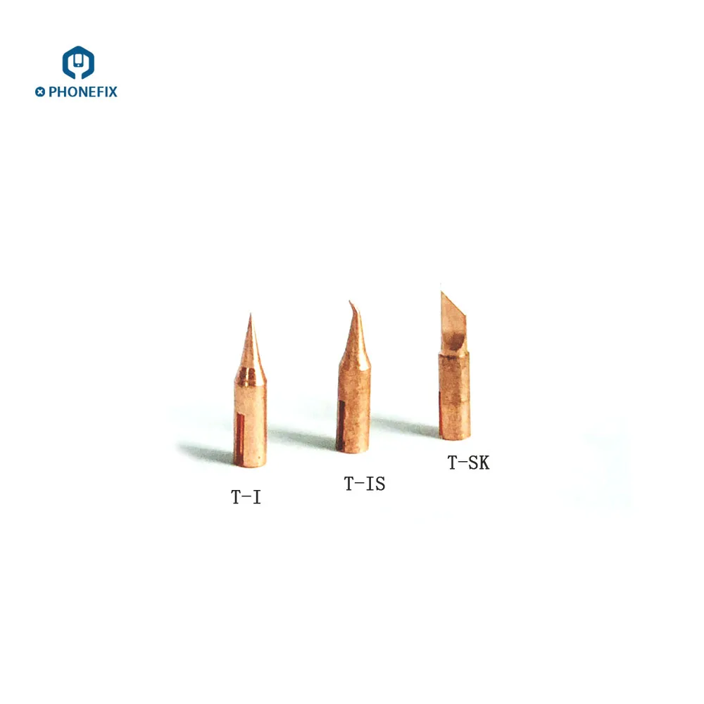 PHONEFIX Soldering Iron Tips T-SK T-I T-IS Replaceable Copper Welding Iron Tips for JBC T210-A Handle C210020 C210018 C210002