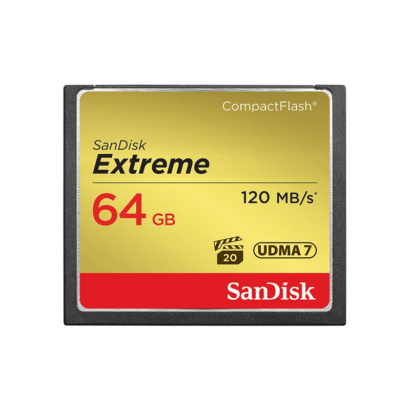 Sandisk CompactFlash 32G 64G 128G CF Memory Card 800X High Speed Compact Flash CF Card Applicable Digital Cameras/DSLR Cameras