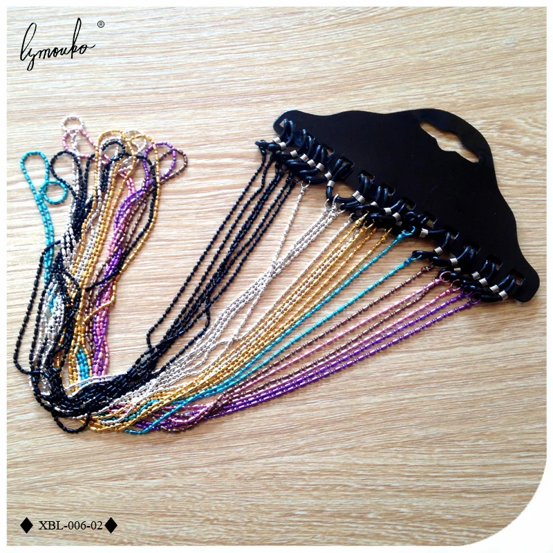 Lymouko 12pcs/Lot Metal Lanyards String of Colorful Beaded Glasses Strong with Sunglasses Holder Neck Cord Non-slip Strap Rope