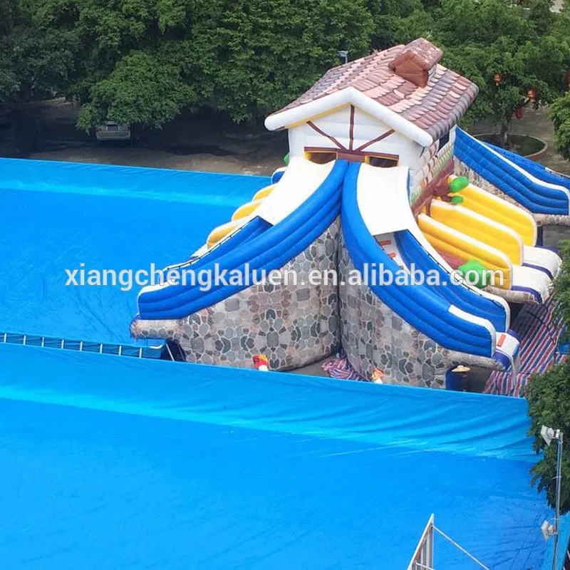 Custom kids adult size inflatable bouncy castle with water slide