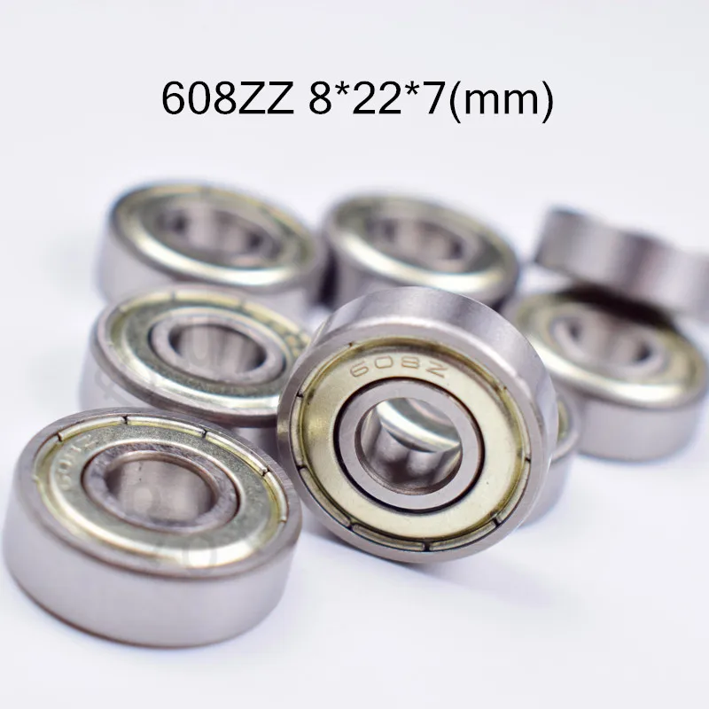 

608 608ZZ 8*22*7(mm) 10pieces bearing free shipping ABEC-5 bearings metal Sealed Bearing 608 608Z 608ZZ chrome steel bearings