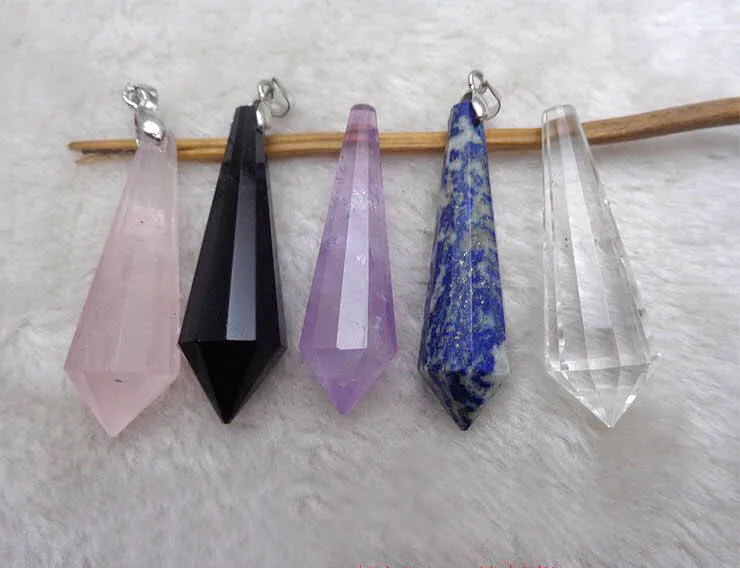 Natural quartz crystal stones wand point Spirit pendulum for healing stones