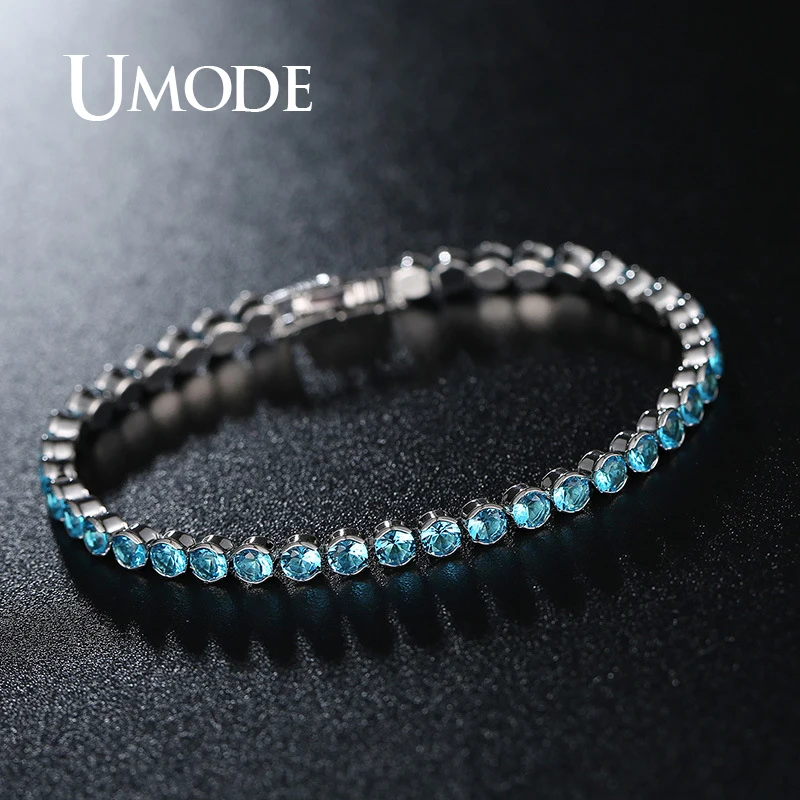 UMODE New Women Fashion Bracelets Luxury Round Cubic Zirconia Bracelet for Women Wedding Jewelry Gifts UB0175A