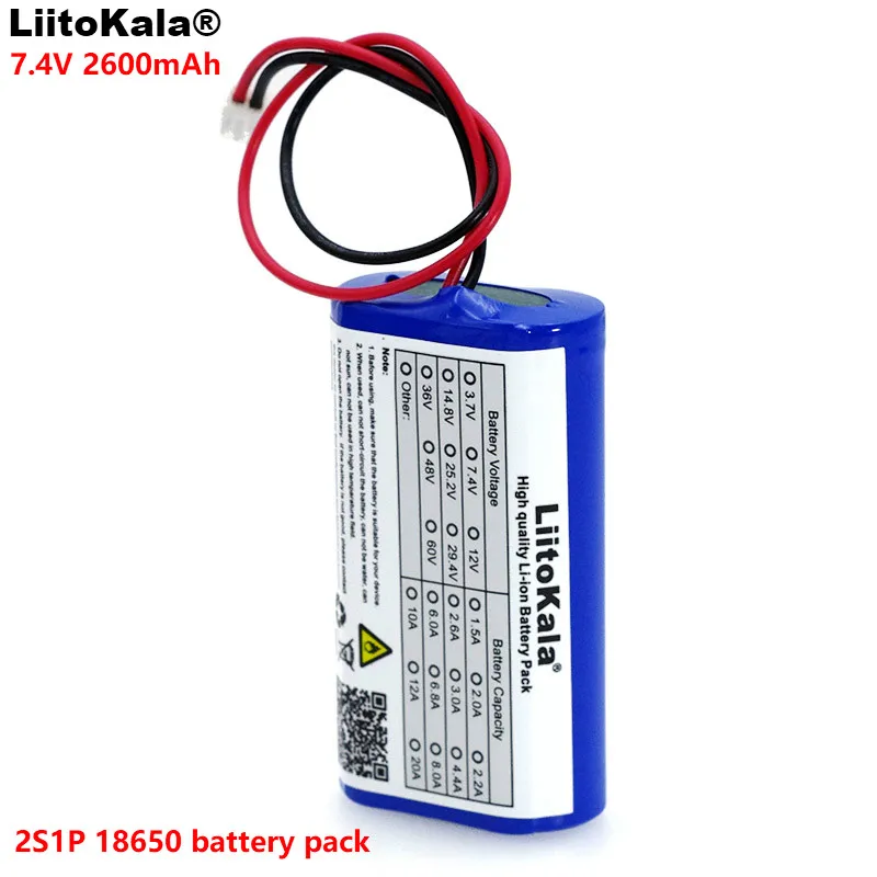 LiitoKala 7.2 V / 7.4 V / 8.4 V 18650 bateria litowa 2600 mA ładowalny akumulator megafon głośnik płyta ochronna