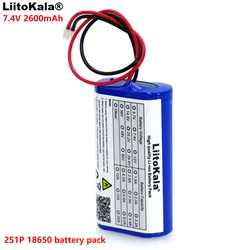 LiitoKala-Bateria De Lítio Recarregável, Placa De Proteção De Altifalante Megafone, 2600 mA, 7.2 V, 7.4 V, 8.4 V, 18650