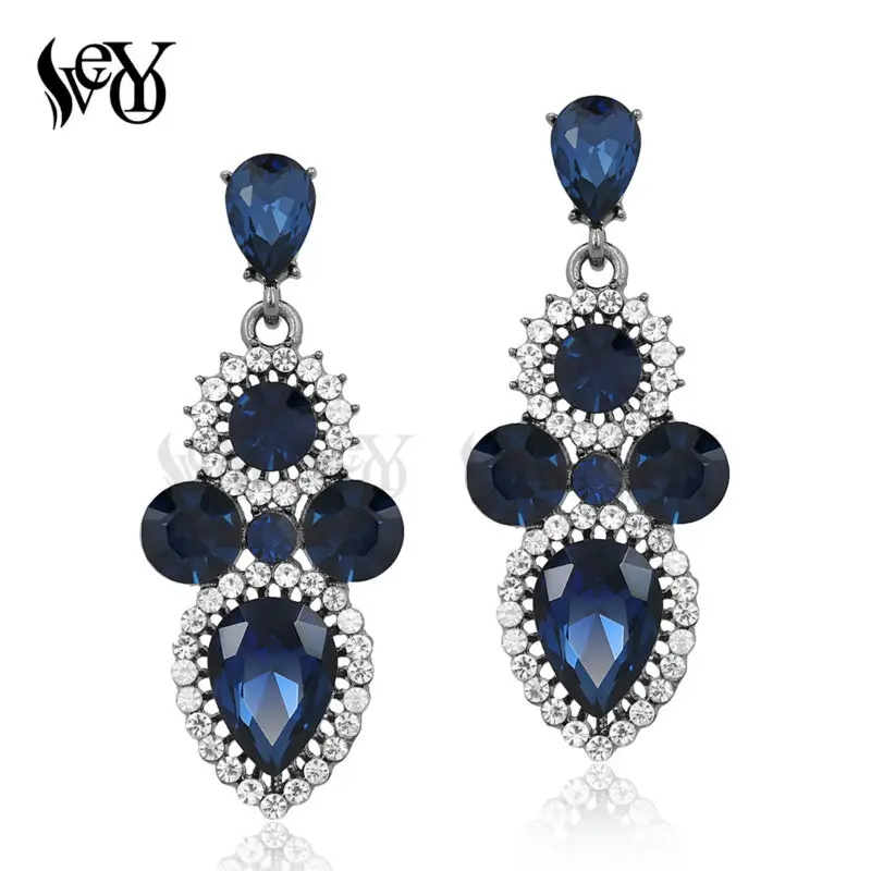 VEYO Crystal Earring for Woman Classic Drop Earrings Round Rhinestone Earrings Top Quality Fashion Jewelry