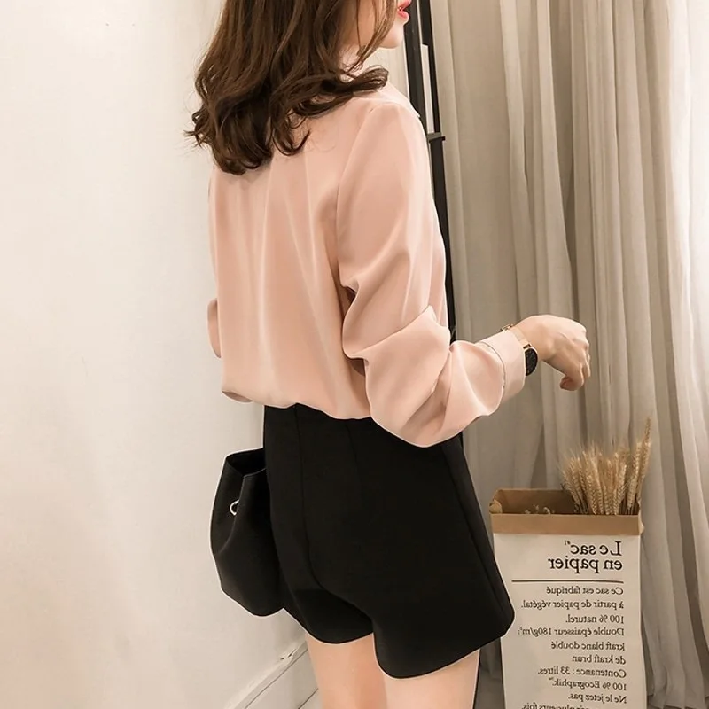 Blouse Women Office OL Style Shirts Tops Fashion Casual Long Sleeve Chiffon Blouses Femme Blusa