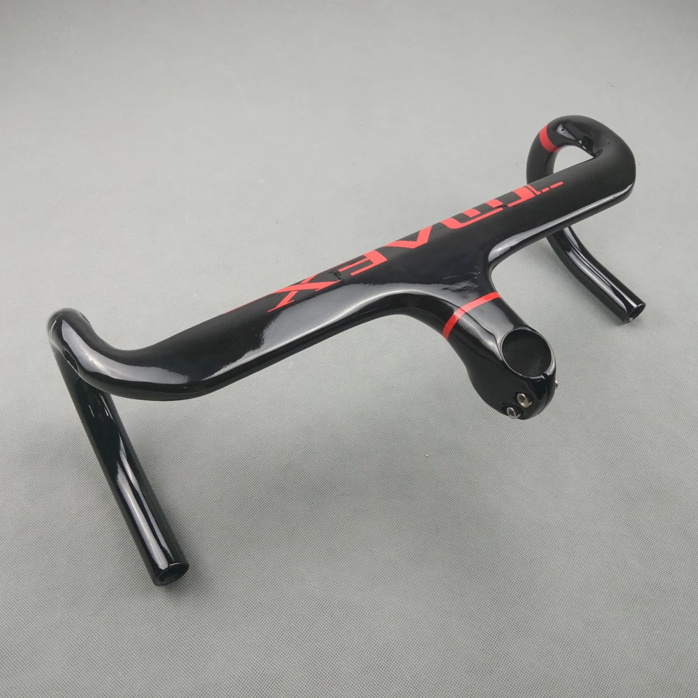 Carbon Handlebar for Road Bike, Bicycle Handlebar, Bent Bar, Glossy Black, Red, 400mm, 420mm, 440mm