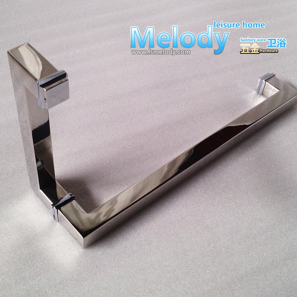 Frameless Shower Door Square tube Handle L shape 304 stainless steel Chrome