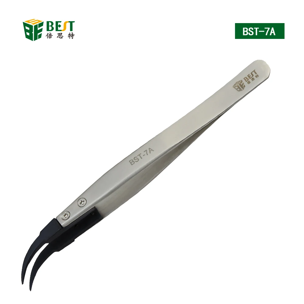 BST259 Heat Resistant Non Conductive Stainless Steel Tweezers with Replaceable Pointed Tip Tools Accessories Hot