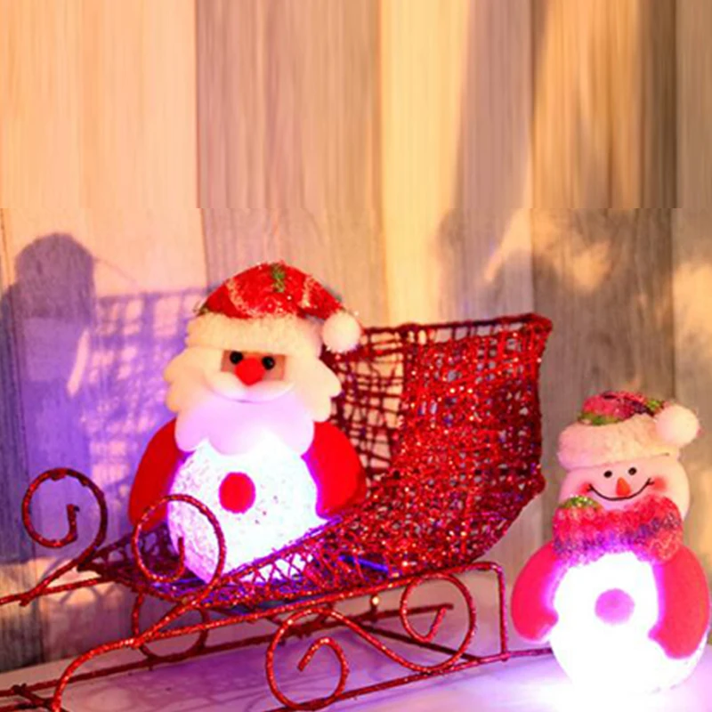 

Tree Decorations Creative Light Up LED Christmas glowing doll Stuffed Animals Plush Toy Colorful Glowing Christmas Gift for Kids