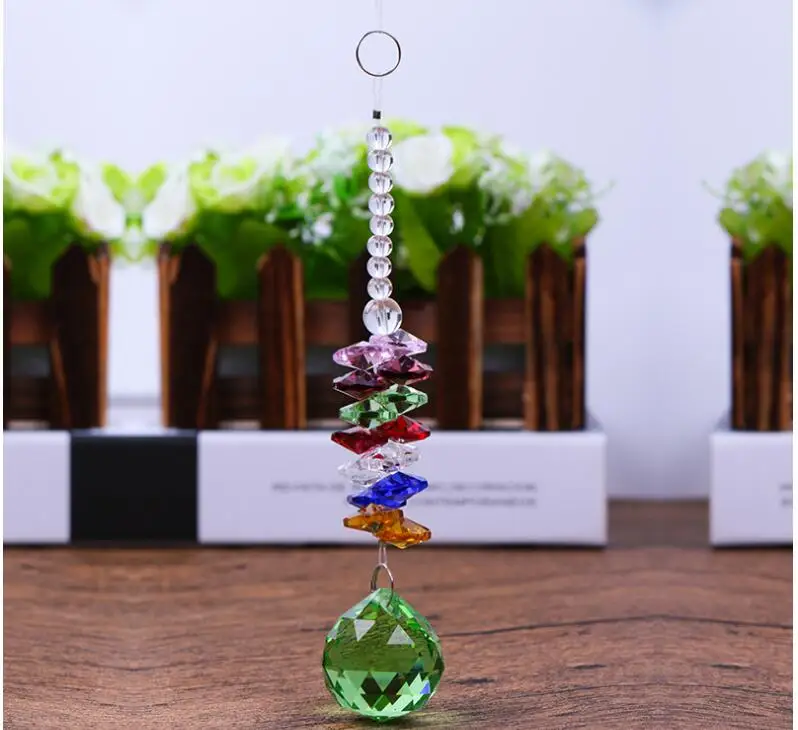 Free Ship! 10pcs/Lot Mixed Color Colorful Octagon Beads Suncatcher Crystal Prisms Pendants For Chandelier Parts Home Decoration