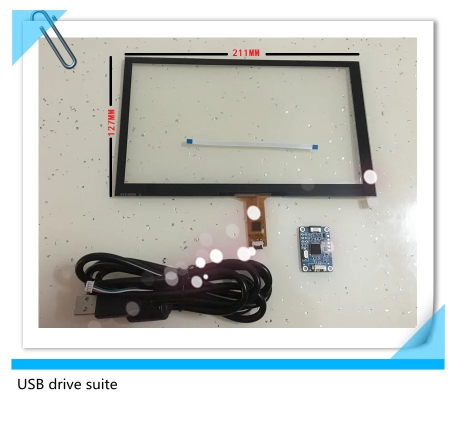 

6 Pin capacitive touch screen 9 inch 211*127 usb free drive installation control card applies to Windows 7 8 10