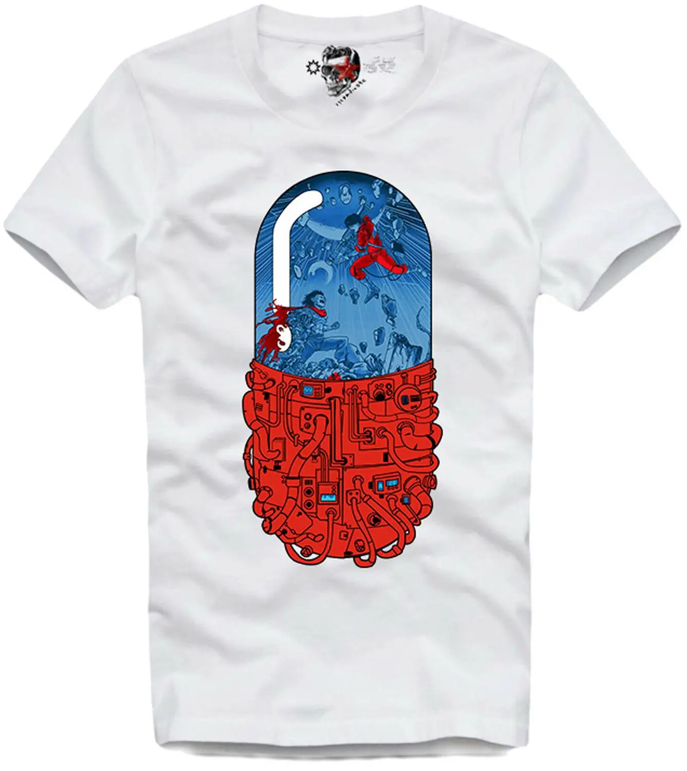 T-Shirt Akira Pill Red Blue Matrix Manga Psychonaut Psychopath Newest  Fashion Summer Short Cotton Fashion for Men  T Shirts