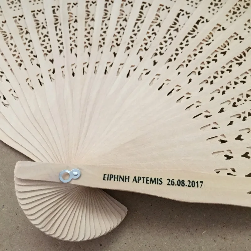 Free Shipping 100pcs fragrance wood fan Chinese style wedding fan with bride & groom's name & wedding date personalized ni181