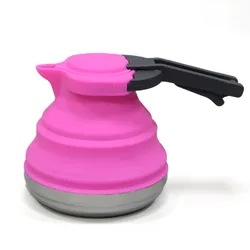 1.5L Easy Carry Folding Silicone Kettle Water Pot Camping Travel Kitchen Tools Tea Coffee Kettle ( Random Colors）