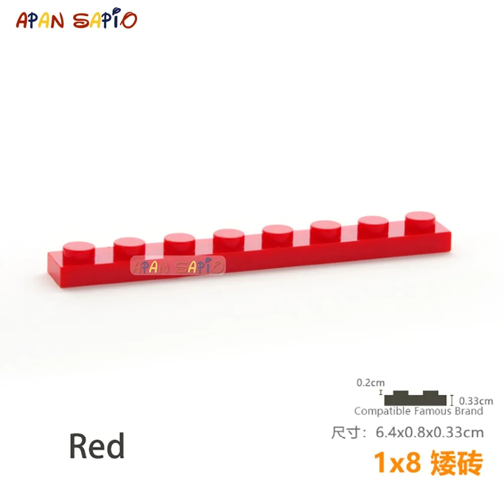 15pcs/lot DIY Blocks Building Bricks Thin 1X8 Educational Assemblage Construction Toys for Children Size Compatible With Brand