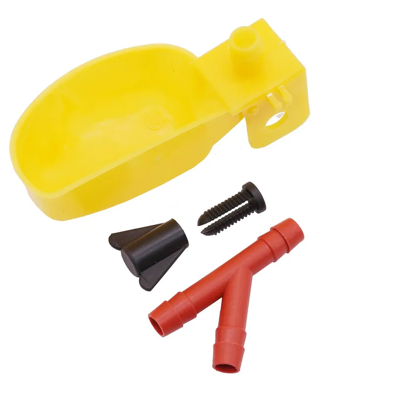 1 Pcs Deep Yellow Quail Drinking Bowl Poultry Feeding Supplies ABS Quail Drinker With Screw Nut Poultry Drinker Quail