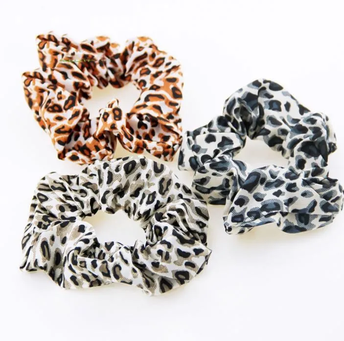 1Pcs Classic simple Smooth Animal Leopard print hair Scrunchies Leopard Print Houndstooth patterns Wild hairbands accessory