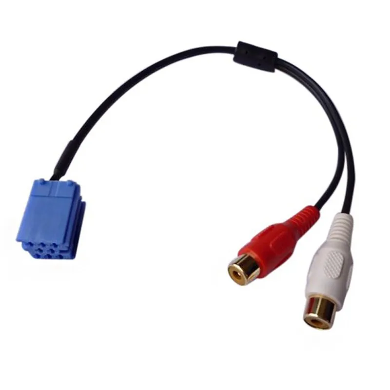 VHBW Mini ISO 6-pins naar 2x Tulp stereo adapter kabel