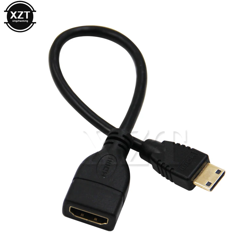 Mini HDMI-متوافق مع ذكر إلى HDMI-متوافق مع محول كابل أنثى الحبل 1080P محول للكمبيوتر المحمول عالية السرعة