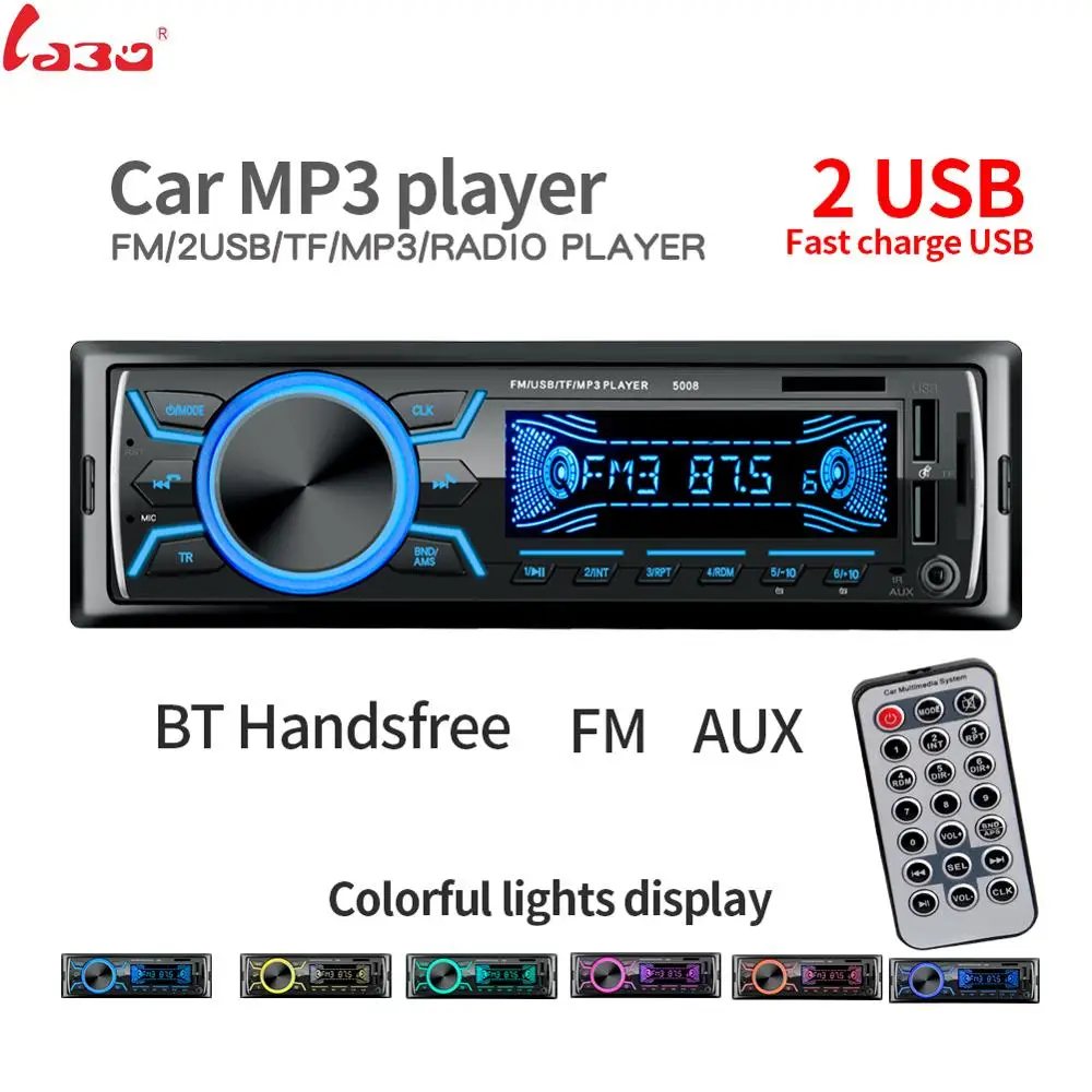 LaBo Radio samochodowe odtwarzacz stereo telefon Bluetooth AUX-IN MP3 FM/USB/1 Din/pilot zdalnego sterowania 12 V samochód audio Auto 2019 sprzedaż