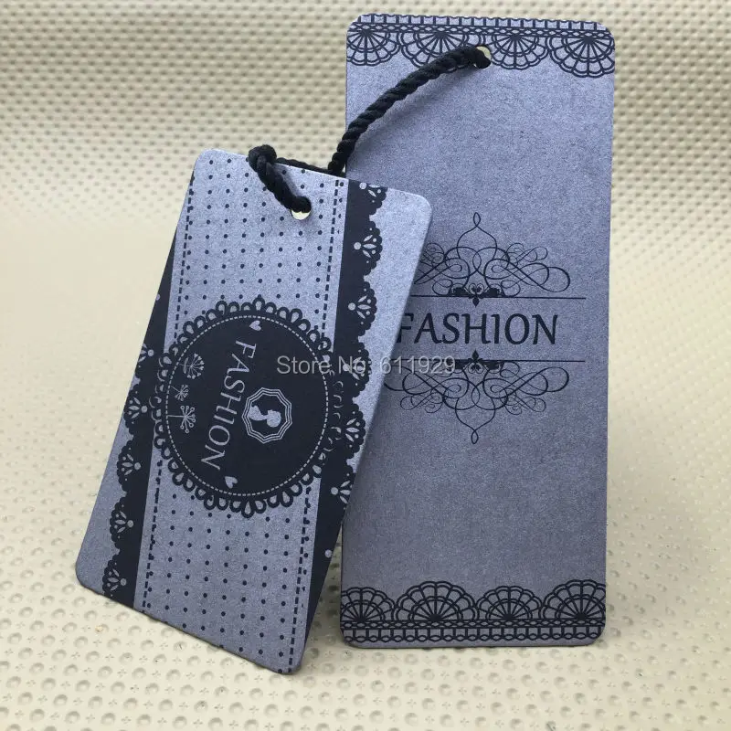 custom black matt laminated cardboard/ custom pattern printing tags/clothing kraft paper hang tag/garment tags printing