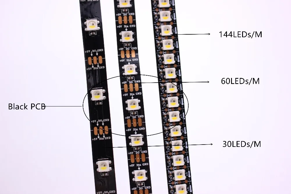 SK6812 RGBW (Similar Ws2812b) 4 in 1 1m/4m/5m 30/60/144 Leds/Pixels/M Individual Addressable Strip  WW NW IP30/65/67 DC5V