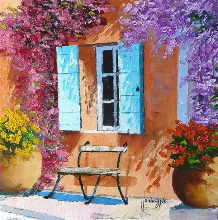 High quality Oil painting Canvas Reproductions sunny shutters  By Jean Marc Janiaczyk hand painted