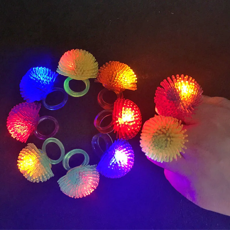 

Fashion 50pcs Led Ring Finger Soft Ring Change Flashing Glow Blinking Wedding Fancy Halloween Party Disco Decor For Ring Toy