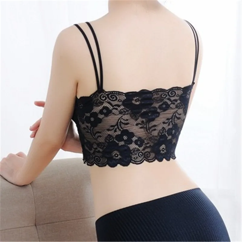 2018 New Teenage Girl Bra Sexy Lace Bra Floral Wire Bra Bustier Sheer Underwear Wireless Bras Brassiere Lingerie