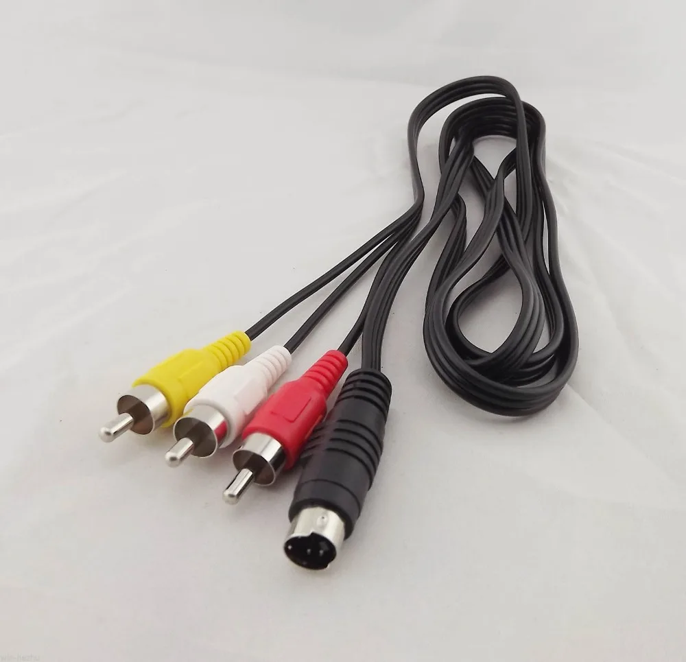 10pcs 5ft 4 Pin S-Video Male To 3 RCA Male AV Audio Video Adapter Cable for DVD PC TV