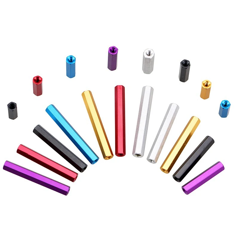 10 Stück M3 Aluminium Säulenpfosten Sechskant Aluminiumlegierung Abstandshalter Abstandsschraube M3 * 6/8/10/12/15/18/20/22/25/30/35/37/40 mm H = 5 mm