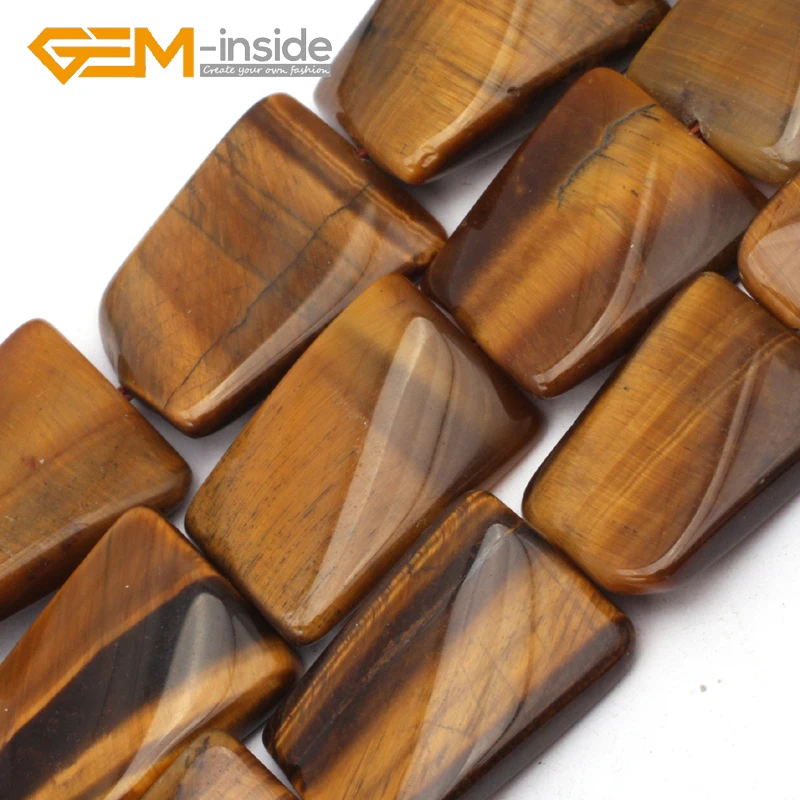 GEM-inside15x20mm Natural Assorted Stones Rectangle Twist Beads Loose Bead For Bracelet Making Strand 15 inches Wholesale !