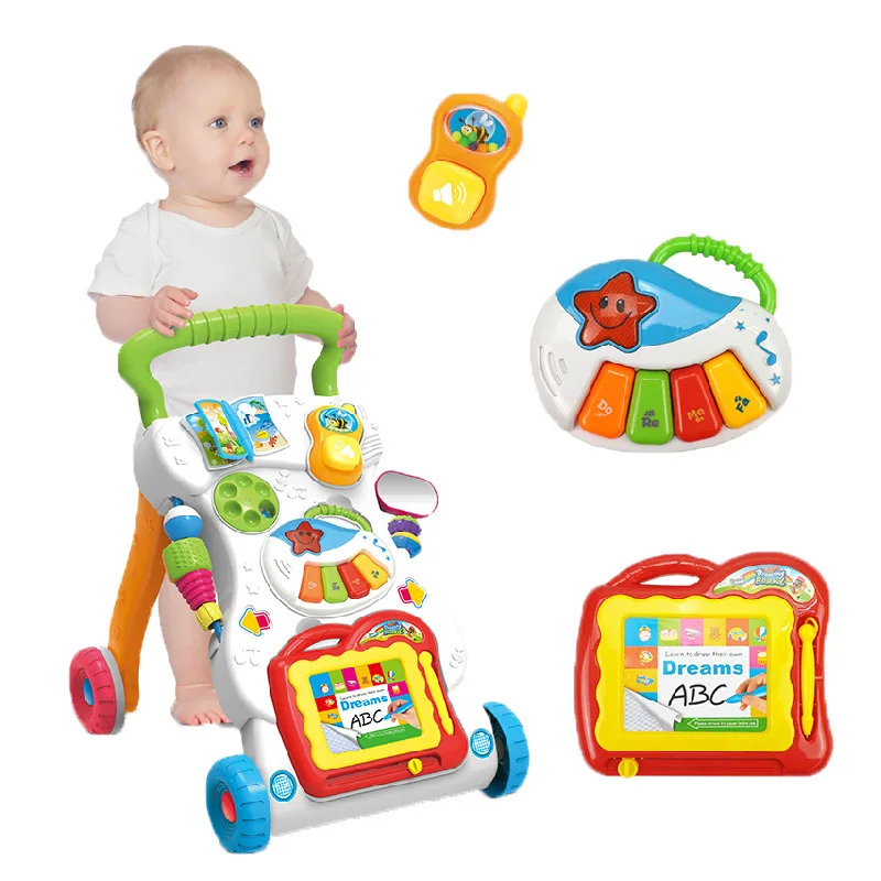 

Baby Walker trolley Children's music Walker adjustable speed anti-rollover toys Multifuctional Toddler Trolle