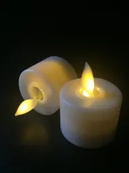 12pcs Electronic Flameless TeaLight LED Votive Candle Swinging Dancing Moving Wick lamp Home Wedding Party table Decor-Warm whit