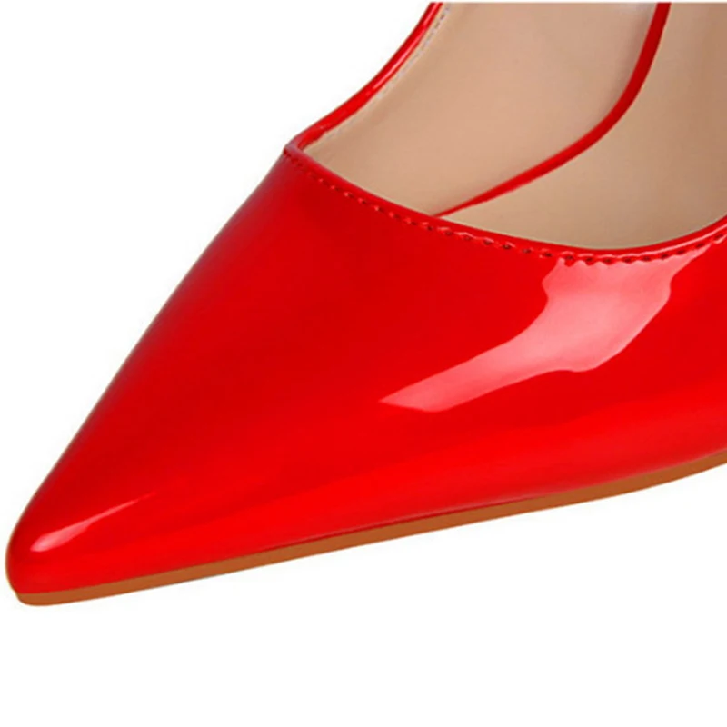 Spring Patent Leather Fashion Bowtie Women\'s Shoes Back Heel Cut-Outs Sexy Pumps Female High Heels Pointed Toe Dress Party Shoes