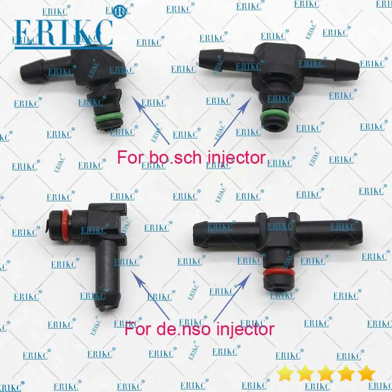 ERIKC Return Oil Backflow Joint Pipe T and L type for Bosch Denso Diesel Common Rail Fuel Injector Plastic Connector 10pcs/bag