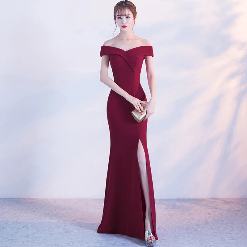 Boat Neck Bridesmaid Dress New Arrival