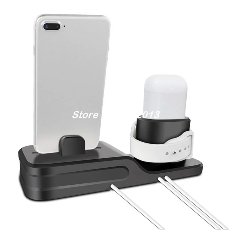 Station de charge 4 en 1, 10 pièces/lot, pour apple watch/chargeur iPhone/écouteur/chargeur et support de crayon, Station de charge de bureau